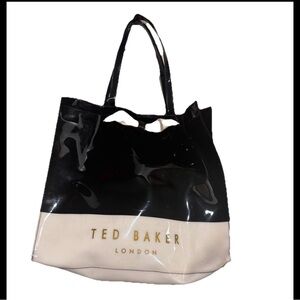 Ted Baker Black and Cream Tote with Gold Accents